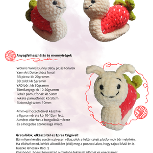 (minta) Epres csiga - amigurumi mintaleírás  - diy (csináld magad) - szabásminta, útmutató - Meska.hu