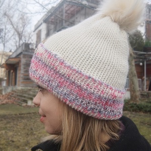 Szederinda vajszínben - női sapka  - ruha & divat - sál, sapka, kendő - fejpánt - Meska.hu