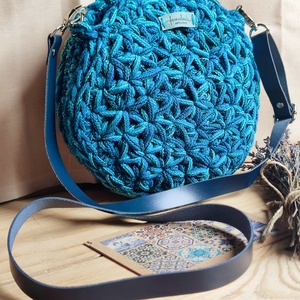Blue Jasmine horgolt kört�ska, Táska & Tok, Kézitáska & válltáska, Alkalmi táska, Horgolás, MESKA