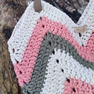 TULIP�N óriási horgolt táska  - táska & tok - bevásárlás & shopper táska - shopper, textiltáska, szatyor - Meska.hu