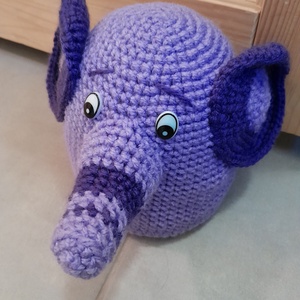 Lila elefánt ajtókitámasztó - otthon & életmód - dekoráció - ajtó- és ablak dekoráció - ablakdísz - Meska.hu