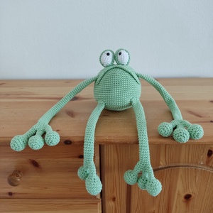 hosszú lábú béka horgolás minta leírása - diy (csináld magad) - szabásminta, útmutató - horgolási minta - Meska.hu