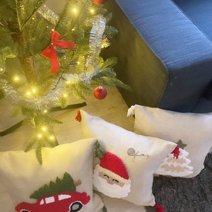 Mikulásos díszpárna  - karácsony - mikulás - mikulás beltéri dekoráció - Meska.hu