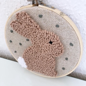 Vil�gosbarna nyuszis fonalk�p - ünnepi díszek, dekorációk - húsvéti díszek és dekorációk - húsvéti ajtódísz, kopogtató - Meska.hu