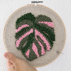 Monstera levél fonalkép, Születésnapra,Házavatóra - Meska.hu