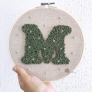 Személyre szabott  M feliratú fonalkép, Otthon & Életmód, Babaszoba, gyerekszoba, Babaszoba kép, Hímzés, MESKA