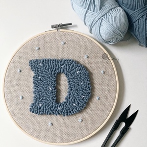 Személyre szabott D feliratú fonalkép - baba - mama - babaszoba dekoráció - babaszoba kép - Meska.hu