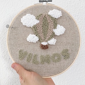 Személyre szabott  hőlégballonos fonalkép - Meska.hu