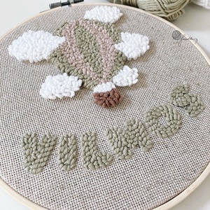 Személyre szabott  hőlégballonos fonalkép - baba - mama - babaszoba dekoráció - babaszoba kép - Meska.hu