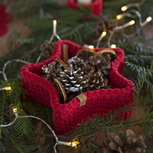 Karácsonyi kosár - piros - Meska.hu
