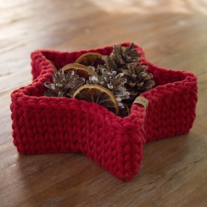 Karácsonyi kosár - piros - otthon & életmód - tárolás & rendszerezés - tárolókosár - Meska.hu