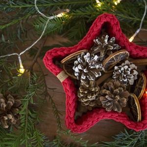 Karácsonyi kosár - piros - otthon & életmód - tárolás & rendszerezés - tárolókosár - Meska.hu