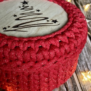 Karácsonyi tároló - piros - karácsony - karácsonyi ajándékozás - karácsonyi ajándékcsomagolás - Meska.hu