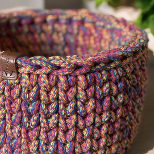 Horgolt tároló d15 - színes - otthon & életmód - tárolás & rendszerezés - tárolókosár - Meska.hu