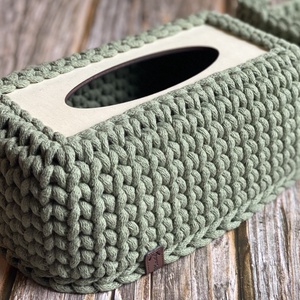 Horgolt tároló szett (2 darabos) - zsálya - otthon & életmód - tárolás & rendszerezés - tárolókosár - Meska.hu