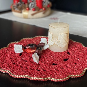 Horgolt tányéralátét - karácsonyi - otthon & életmód - konyhafelszerelés, tálalás - tálalás - tányér- és poháralátét - Meska.hu