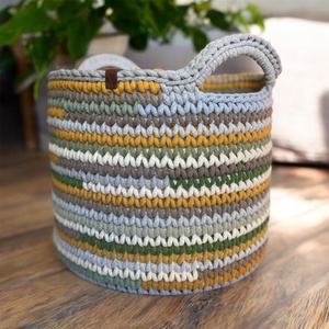 Nagyméretű horgolt kosár - színkavalkád, Otthon & Életmód, Tárolás & Rendszerezés, Tárolókosár, Horgolás, MESKA