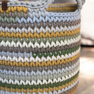 Nagyméretű horgolt kosár - színkavalkád - otthon & életmód - tárolás & rendszerezés - tárolókosár - Meska.hu