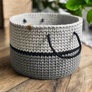 Nagyméretű horgolt tároló, kosár - szürke-sötétszürke duo, Otthon & Életmód, Tárolás & Rendszerezés, Tárolókosár, Horgolás, MESKA