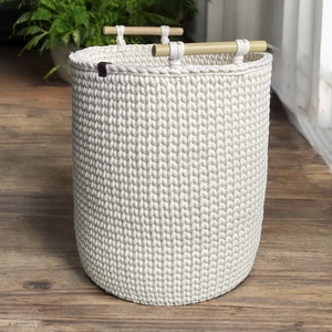 XXL kosár bambuszfüllel - ekrü - Meska.hu