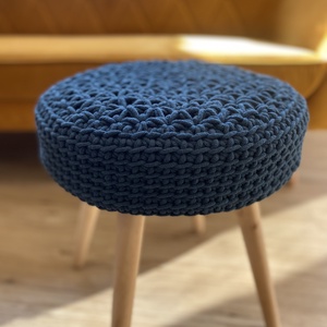 Horgolt kisszék - petrol - otthon & életmód - bútor - puff - Meska.hu