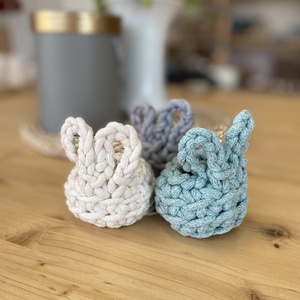 Horgolt nyuszi tojástartó (3db), Otthon & Életmód, Tárolás & Rendszerezés, Tárolókosár, Horgolás, MESKA