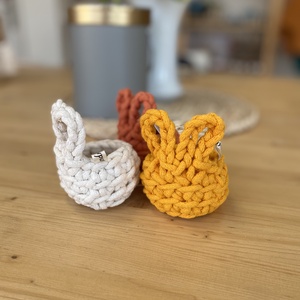 Horgolt nyuszi tojástartó (3db) - otthon & életmód - tárolás & rendszerezés - tárolókosár - Meska.hu