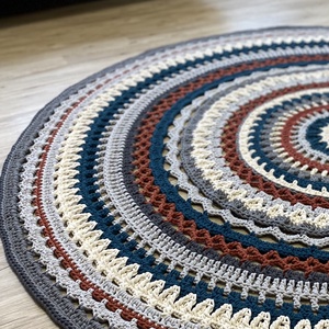 Kerek, horgolt szőnyeg d220 - etno - otthon & életmód - lakástextil - szőnyeg - horgolt szőnyeg - Meska.hu