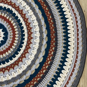 Kerek, horgolt szőnyeg d220 - etno - otthon & életmód - lakástextil - szőnyeg - horgolt szőnyeg - Meska.hu