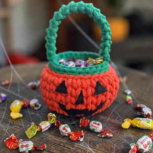 Horgolt kosár - Trick or treat - Meska.hu