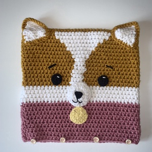 Corgi horgolt párna személyre szabható - otthon & életmód - lakástextil - párna & párnahuzat - Meska.hu