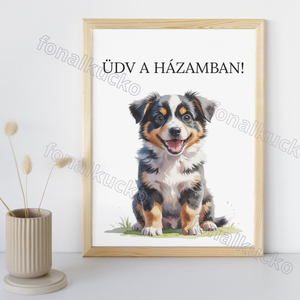 Nyomtatható kutyás falikép ausztrál juhászkutya, Otthon & Életmód, Dekoráció, Kép & Falikép, Poszter, Fotó, grafika, rajz, illusztráció, MESKA