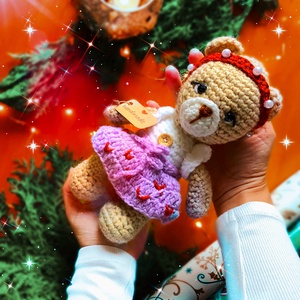 Horgolt lila balerina maci plüss amigurumi, Játék & Sport, Plüssállat & Játékfigura, Maci, Horgolás, Hímzés, MESKA