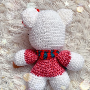 Karácsonyi Hello Kitty nagy méretű horgolt plüss játék - játék & sport - plüssállat & játékfigura - cica - Meska.hu