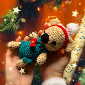 Horgolt karácsonyi kis koala plüss - játék & sport - plüssállat & játékfigura - maci - Meska.hu