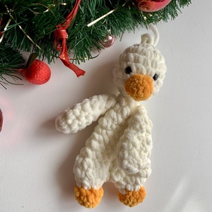 Horgolt fehér kacsa plüss alvóka szundipajti - játék & sport - plüssállat & játékfigura - más figura - Meska.hu