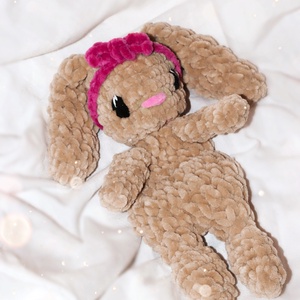 Horgolt nyuszi alvóka plüss - játék & sport - plüssállat & játékfigura - nyuszi - Meska.hu