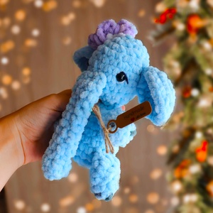 Horgolt elefánt plüss gyerekeknek - játék & sport - plüssállat & játékfigura - elefánt - Meska.hu