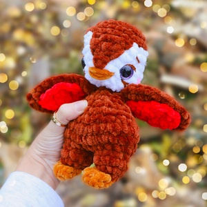 Horgolt karácsonyi pingvin plüss - Meska.hu