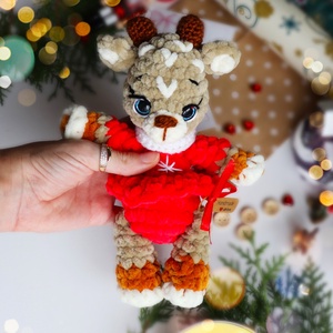 Horgolt karácsonyi rénszarvas plüss gyerekeknek - karácsony - mikulás - mikulás ajándékok - Meska.hu