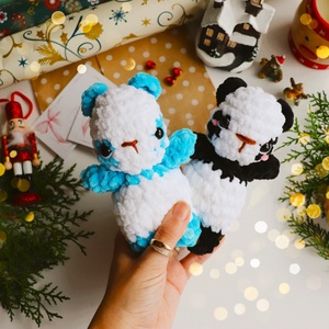 Horgolt panda maci plüssök , Játék & Sport, Plüssállat & Játékfigura, Maci, Horgolás, MESKA