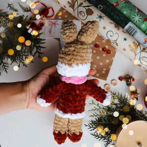 Horgolt karácsonyi nyuszi plüss gyerekeknek - játék & sport - plüssállat & játékfigura - nyuszi - Meska.hu