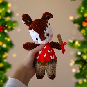 Horgolt karácsonyi nyuszi plüss gyerekeknek, Játék & Sport, Plüssállat & Játékfigura, Nyuszi, Horgolás, MESKA