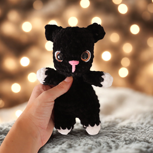 Horgolt plüss fekete cica, Játék & Sport, Plüssállat & Játékfigura, Cica, Horgolás, MESKA