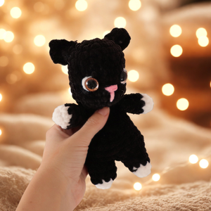 Horgolt plüss fekete cica - játék & sport - plüssállat & játékfigura - cica - Meska.hu