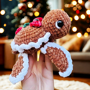 Horgolt karácsonyi teknős plüss gyerekeknek - Meska.hu