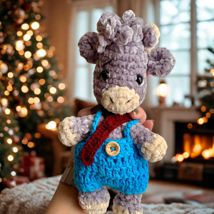 Horgolt téli felföldi skót tehén plüss sálban, Játék & Sport, Plüssállat & Játékfigura, Más figura, Horgolás, MESKA