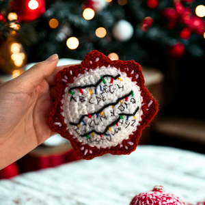 Horgolt Stranger Things stílusú poháralátét - otthon & életmód - konyhafelszerelés, tálalás - tálalás - tányér- és poháralátét - Meska.hu