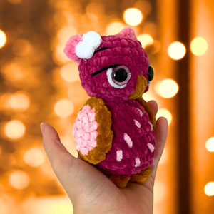 Horgolt rózsaszín bagoly plüss gyerekeknek, Játék & Sport, Plüssállat & Játékfigura, Bagoly, Horgolás, MESKA