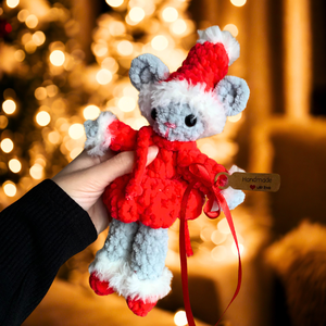 Horgolt karácsonyi mikulás egér plüss gyerekeknek - játék & sport - plüssállat & játékfigura - egér - Meska.hu